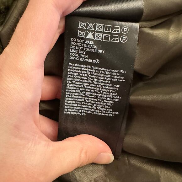 Vero Moda VMcurl Faux Fur Jacket Women’s Small Olive Green Plush Short Coat - Picture 12 of 14